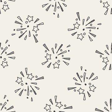 Doodle Firework Seamless Pattern Background