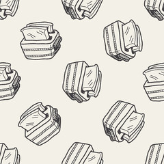 toast doodle drawing seamless pattern background