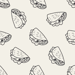 burrito doodle seamless pattern background
