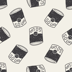 soup doodle seamless pattern background