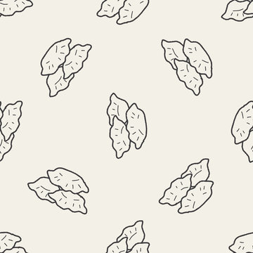 Dumpling Doodle Seamless Pattern Background