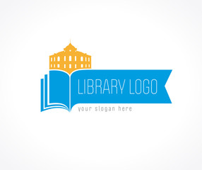 Naklejka premium library logo bookmark