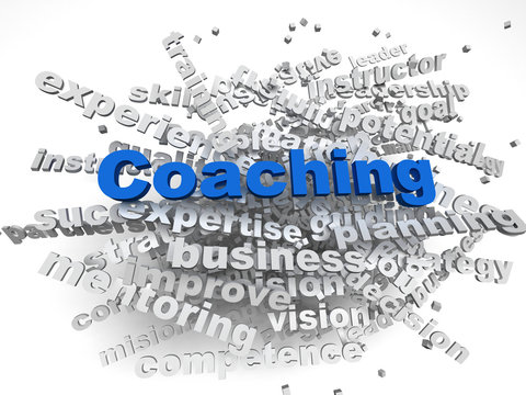 3d image Coaching  issues concept word cloud background