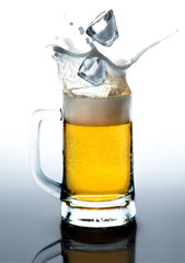 Golden beer splash