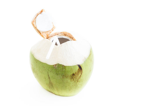 Isolated of fresh Coconut Water Drink