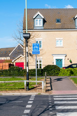 End of Cycle Route sign in Bury St Edmunds, England
