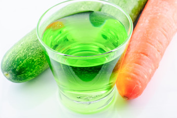 Juice cucumber in glass