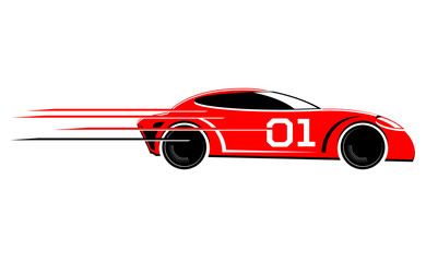 Speeding race car vector image