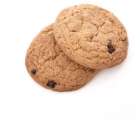 oat cookies on white background