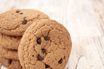 oat cookies on wooden table