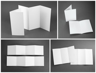 blank white folding paper flyer