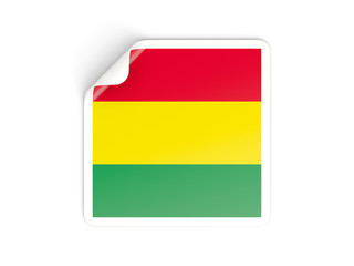 Square sticker with flag of bolivia