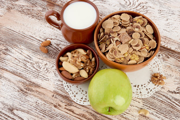 Fototapeta premium breakfast on table