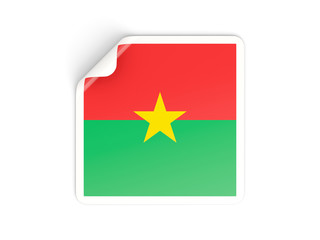 Square sticker with flag of burkina faso