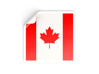 Square sticker with flag of canada