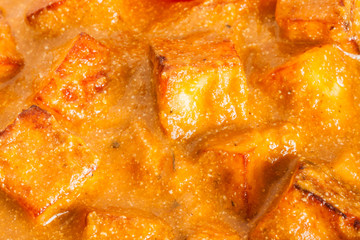 Indian Paneer Butter Masala Overhead Closeup