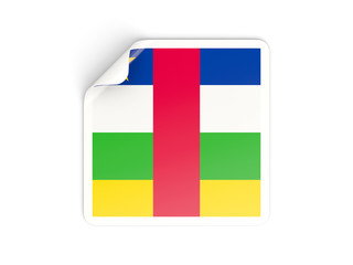 Square sticker with flag of central african republic
