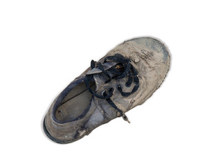 One old school shose on White background