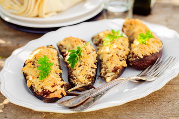 Stuffed Eggplant Halves