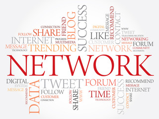 Network word cloud, business concept