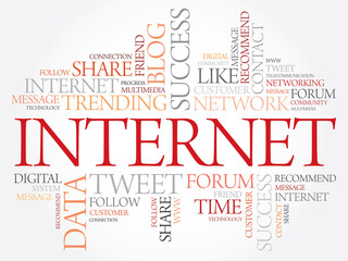 Internet word cloud, business concept