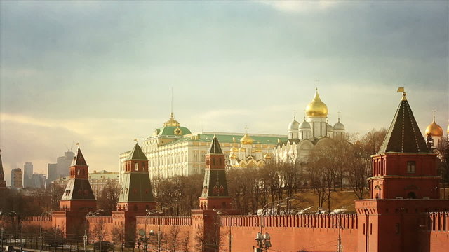 Kremlin Moscow Russia Sky Time Lapse