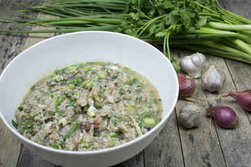 mackerel blened in preserved fish, thai food