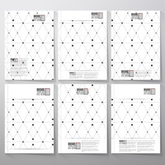 Dotted pattern with rhombus and nodes. Brochure, flyer or
