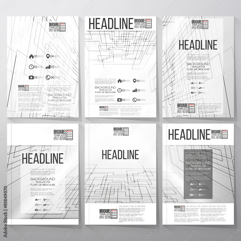 Poster technical construction with connected lines and dots. brochure