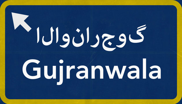 Gujranwala Pakistan Highway Road Sign