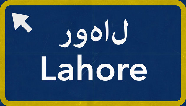 Lahore Pakistan Highway Road Sign