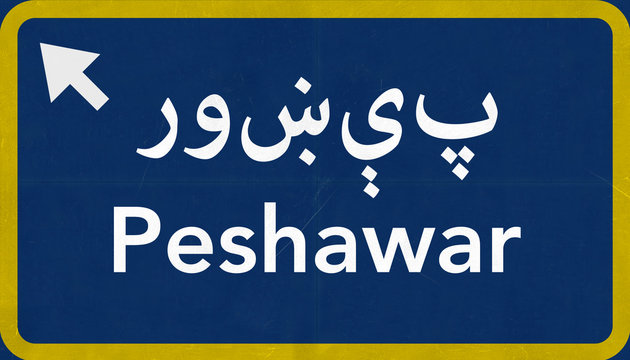 Peshawar Pakistan Highway Road Sign