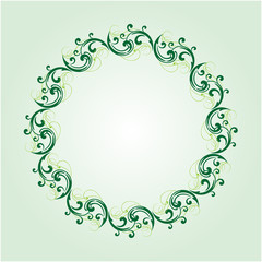 Abstract  circle floral ornamental border. Vector  illustration.