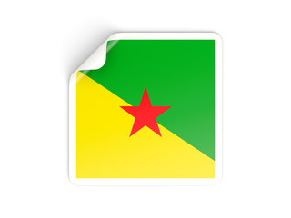 Square sticker with flag of french guiana