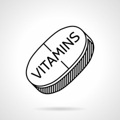 Vitamins black line vector icon
