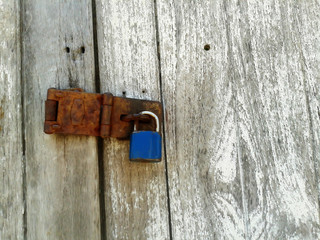 Locked old wooden door