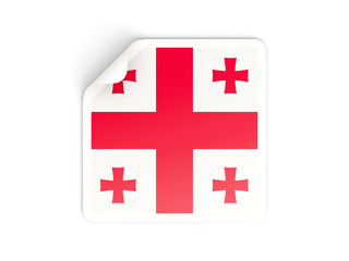 Square sticker with flag of georgia