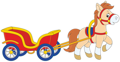 Pony with a cart