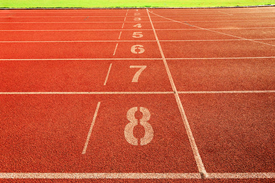 Number of running track in outdoor stadium.