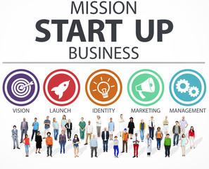 Fototapeta na wymiar Mission Start Up Business Launch Team Success Concept