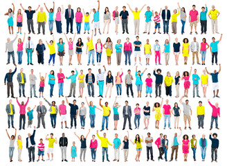 Multiethnic Casual People Togetherness Celebration Concept