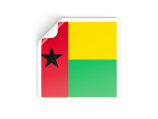 Square sticker with flag of guinea bissau