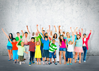 Obraz premium Community Togetherness Children Multiethnic Cheerful Concept