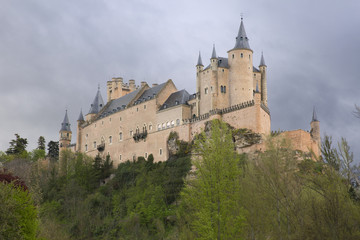 Fototapeta na wymiar View of Castle Alcazar of Segovia in Castille and Leon, Spain