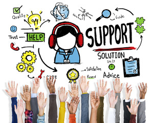 Support Solution Advice Help Care Satisfaction Quality Concept