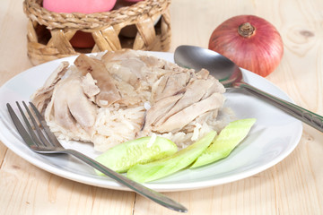 Steam Chicken with Rice