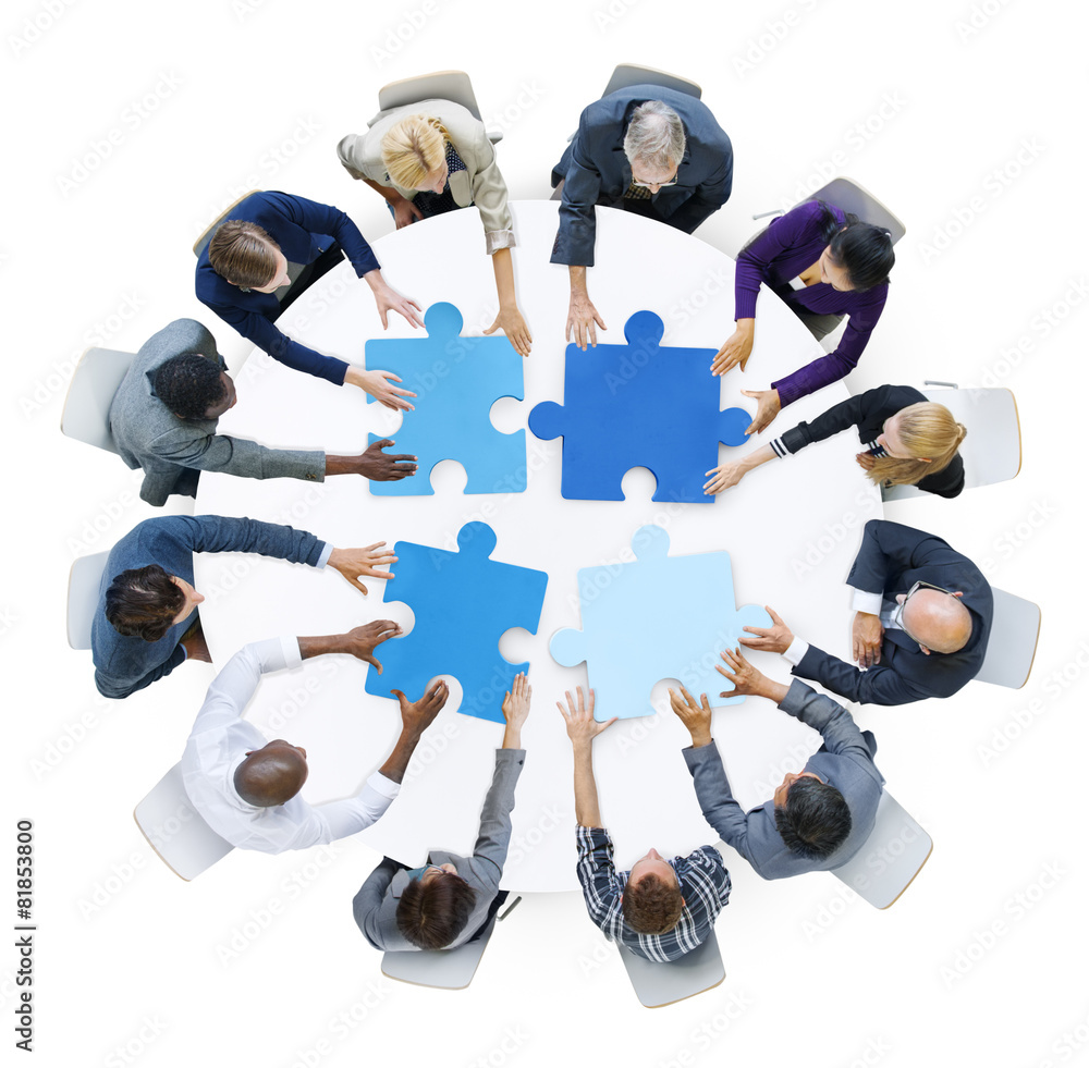 Wall mural business people support teamwork meeting organizing concept - Wall murals