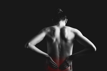 Naklejka premium Woman with muscle injury