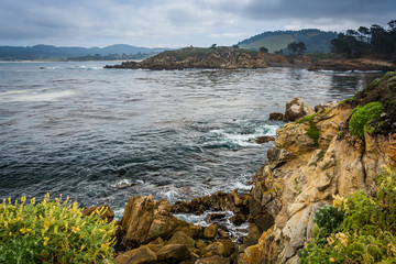 View of the Pacific Ocean from rocky bluffs at Point Lobos State