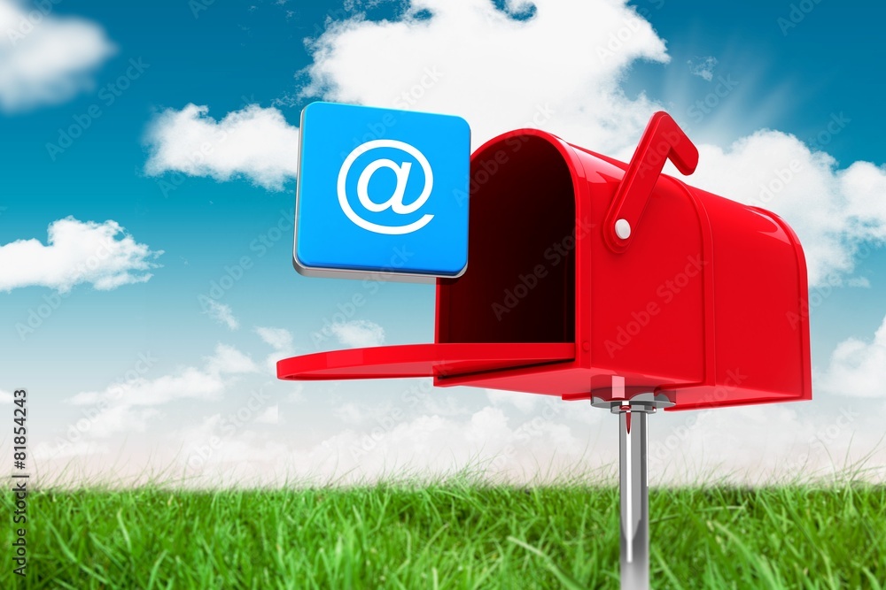 Poster composite image of red email postbox